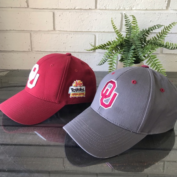 OU Sooners Baseball Hat Bundle of 2 Crimson Gray - Picture 7 of 10